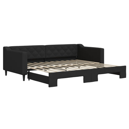 Divano Letto con Letto Estraibile Nero 90x200 cm in Tessuto - homemem39