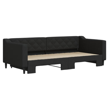 Divano Letto con Letto Estraibile Nero 90x200 cm in Tessuto - homemem39