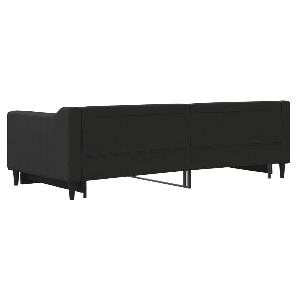 Divano Letto con Letto Estraibile Nero 90x200 cm in Tessuto - homemem39