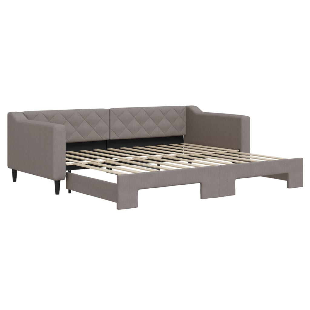 Divano Letto con Letto Estraibile Tortora 90x200 cm in Tessuto - homemem39