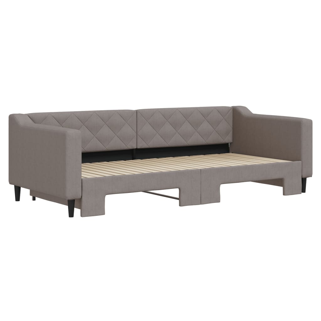 Divano Letto con Letto Estraibile Tortora 90x200 cm in Tessuto - homemem39