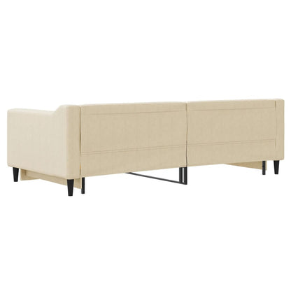 Divano Letto con Letto Estraibile Crema 90x200 cm in Tessuto - homemem39