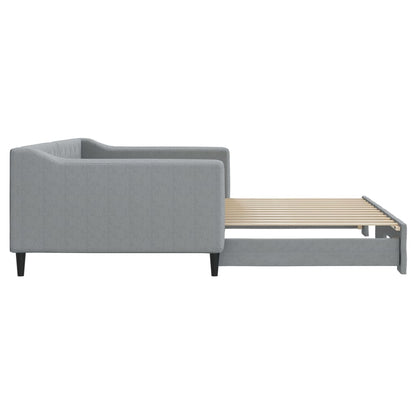 Divano Letto con Letto Estraibile Grigio Chiaro 100x200 Tessuto - homemem39