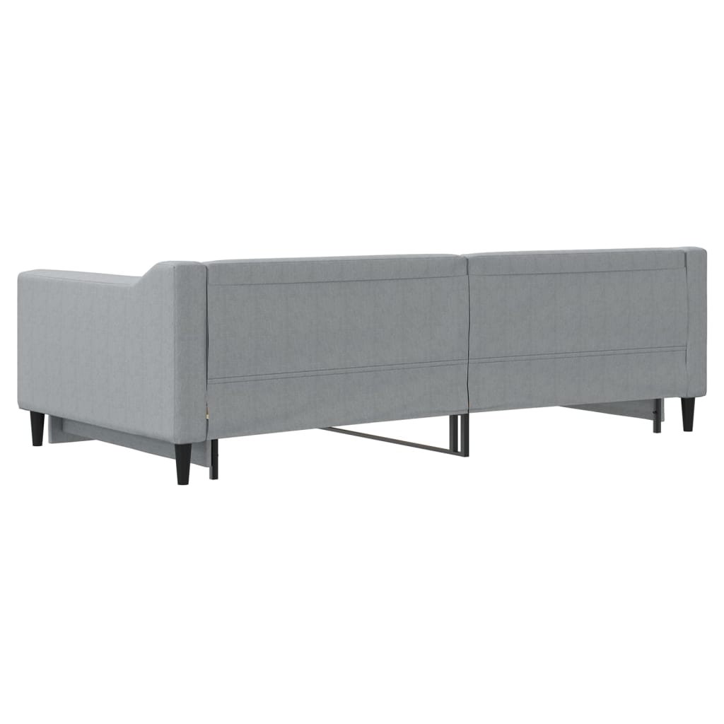 Divano Letto con Letto Estraibile Grigio Chiaro 100x200 Tessuto - homemem39