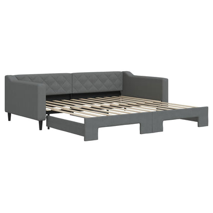 Divano Letto con Letto Estraibile Grigio Scuro 100x200 Tessuto - homemem39