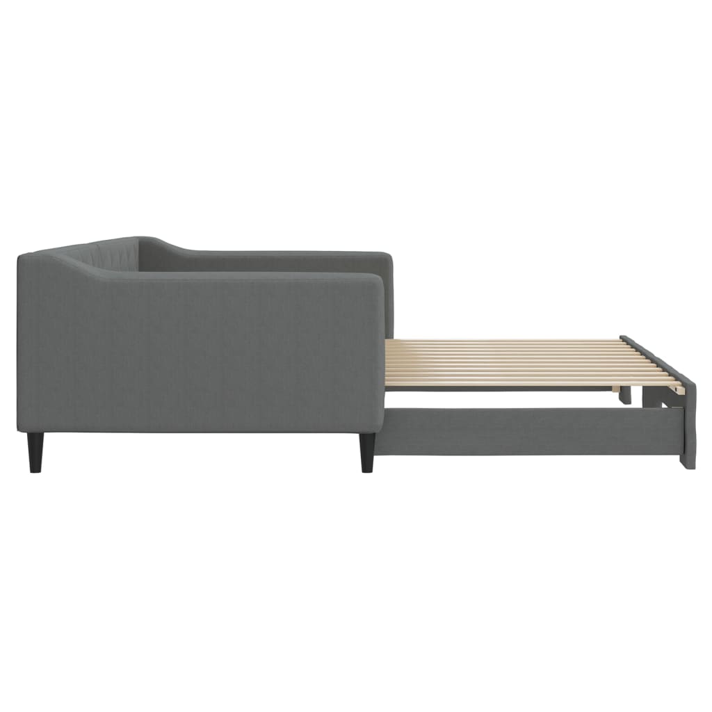 Divano Letto con Letto Estraibile Grigio Scuro 100x200 Tessuto - homemem39