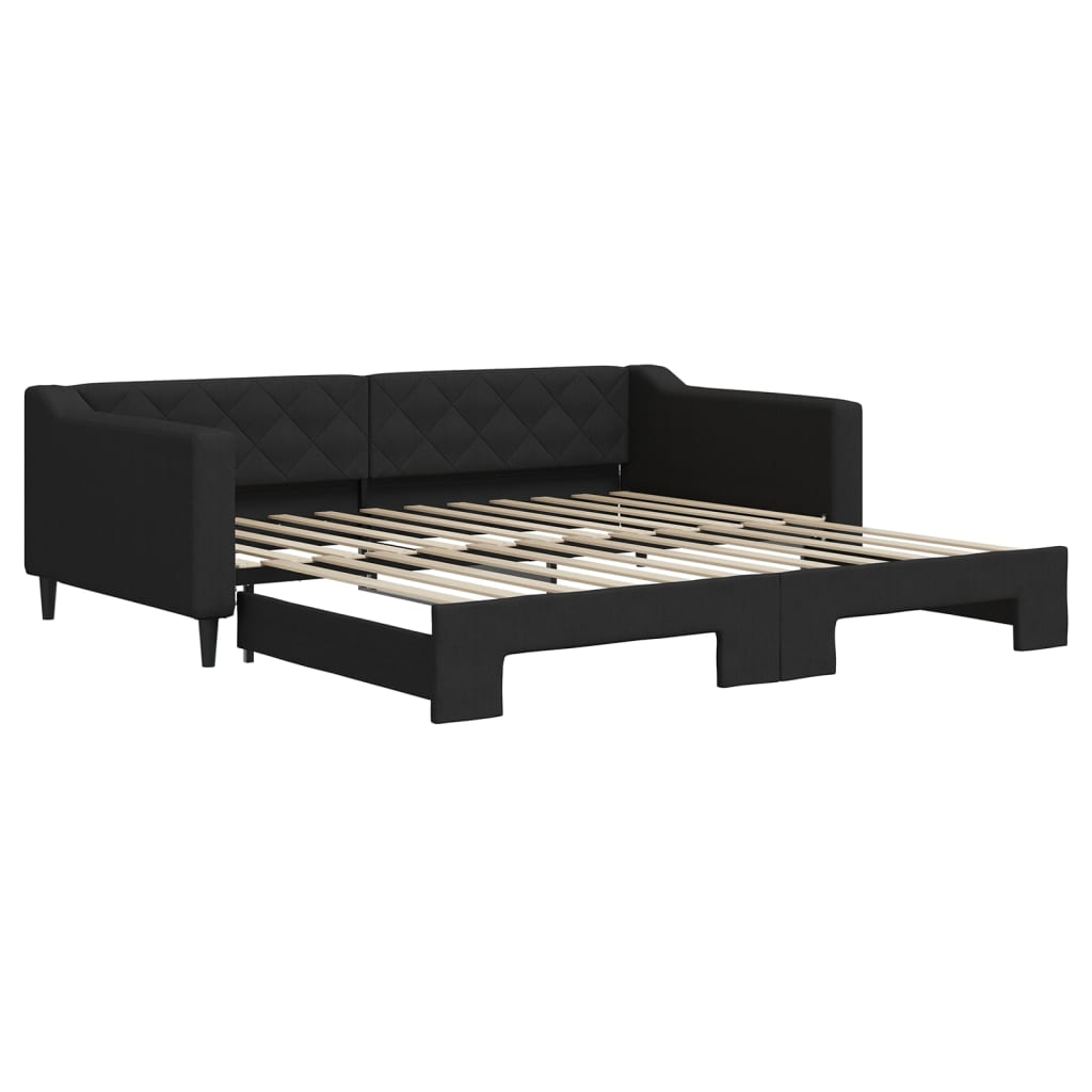 Divano Letto con Letto Estraibile Nero 100x200 cm in Tessuto - homemem39