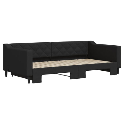 Divano Letto con Letto Estraibile Nero 100x200 cm in Tessuto - homemem39