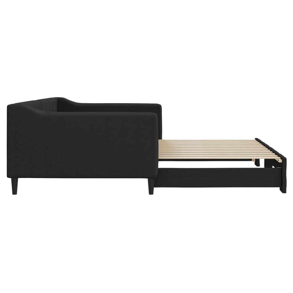 Divano Letto con Letto Estraibile Nero 100x200 cm in Tessuto - homemem39