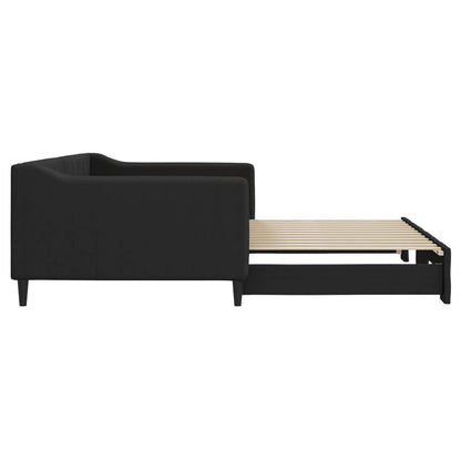 Divano Letto con Letto Estraibile Nero 100x200 cm in Tessuto - homemem39