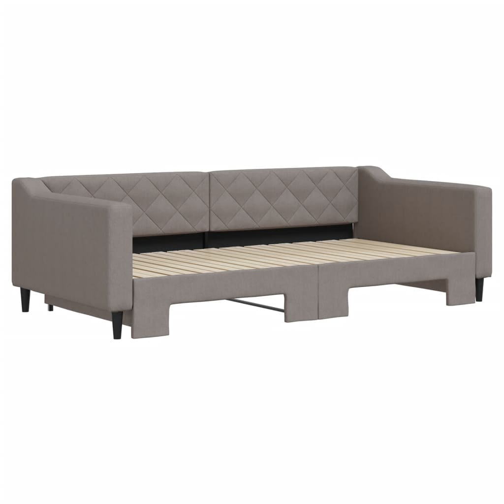 Divano Letto con Letto Estraibile Tortora 100x200 cm in Tessuto | homemem39