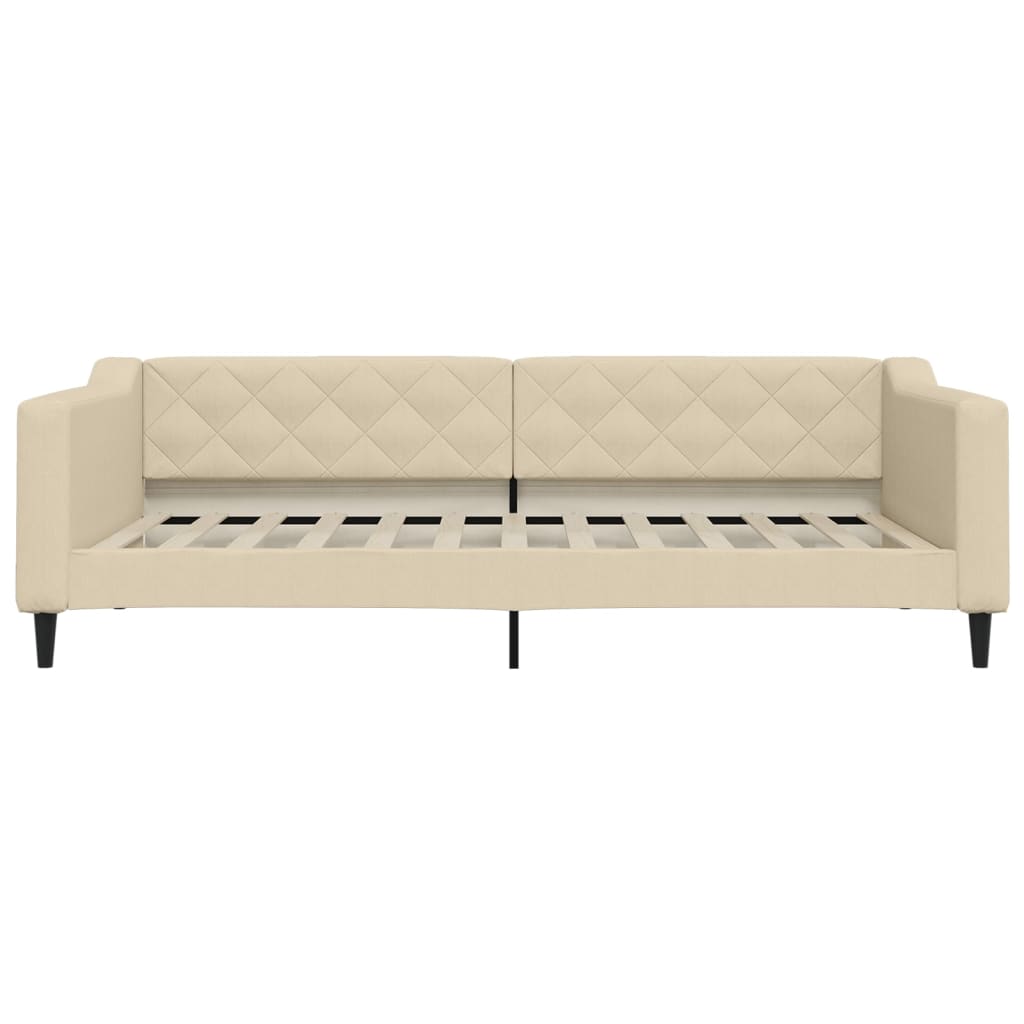 Divano Letto con Letto Estraibile Crema 100x200 cm in Tessuto | homemem39