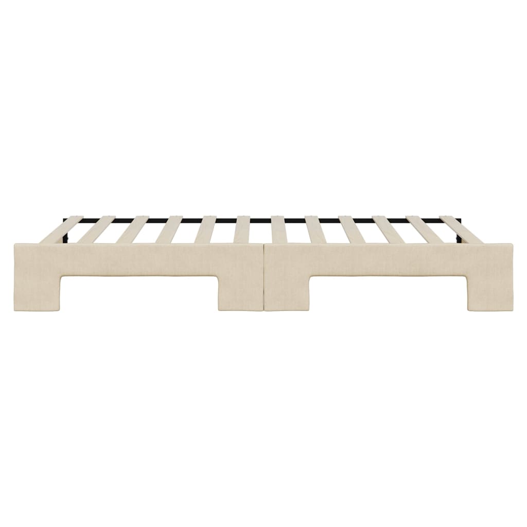 Divano Letto con Letto Estraibile Crema 100x200 cm in Tessuto | homemem39