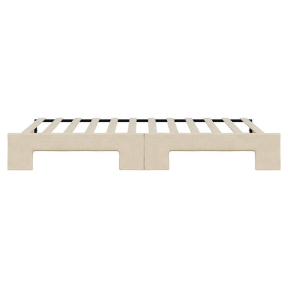 Divano Letto con Letto Estraibile Crema 100x200 cm in Tessuto | homemem39
