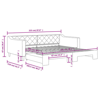 Divano Letto con Letto Estraibile Crema 100x200 cm in Tessuto | homemem39