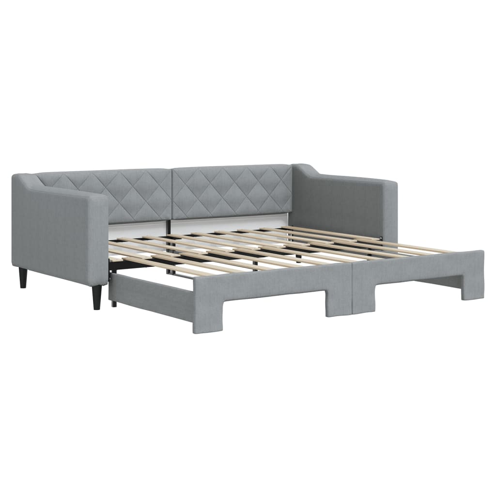 Divano Letto con Letto Estraibile Grigio Chiaro 90x190 Tessuto | homemem39