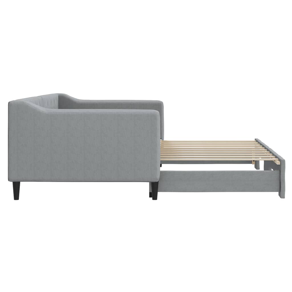 Divano Letto con Letto Estraibile Grigio Chiaro 90x190 Tessuto | homemem39