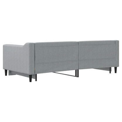 Divano Letto con Letto Estraibile Grigio Chiaro 90x190 Tessuto | homemem39