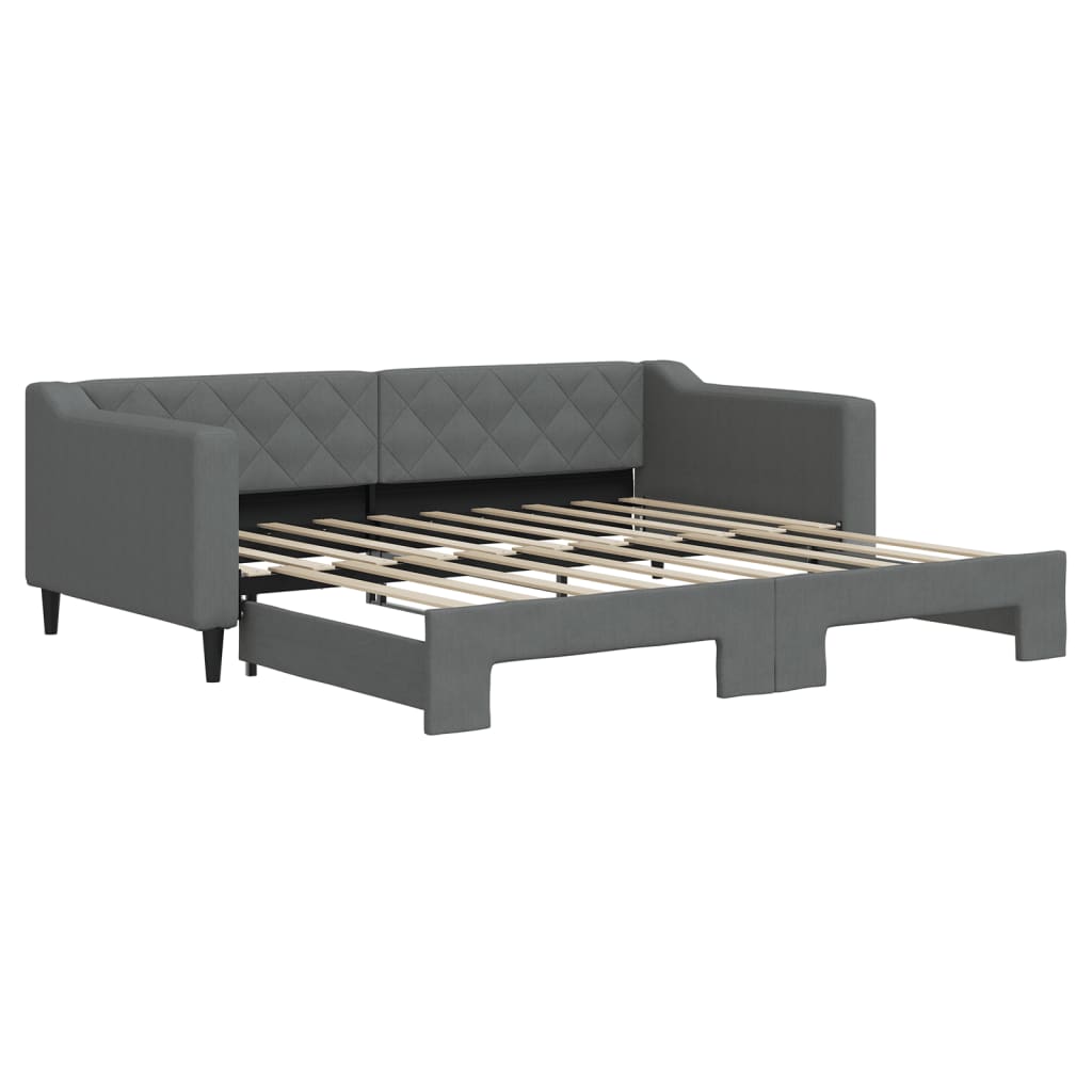 Divano Letto con Letto Estraibile Grigio Scuro 90x190cm Tessuto - homemem39