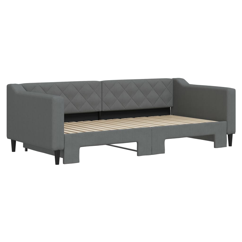 Divano Letto con Letto Estraibile Grigio Scuro 90x190cm Tessuto - homemem39