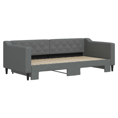 Divano Letto con Letto Estraibile Grigio Scuro 90x190cm Tessuto - homemem39