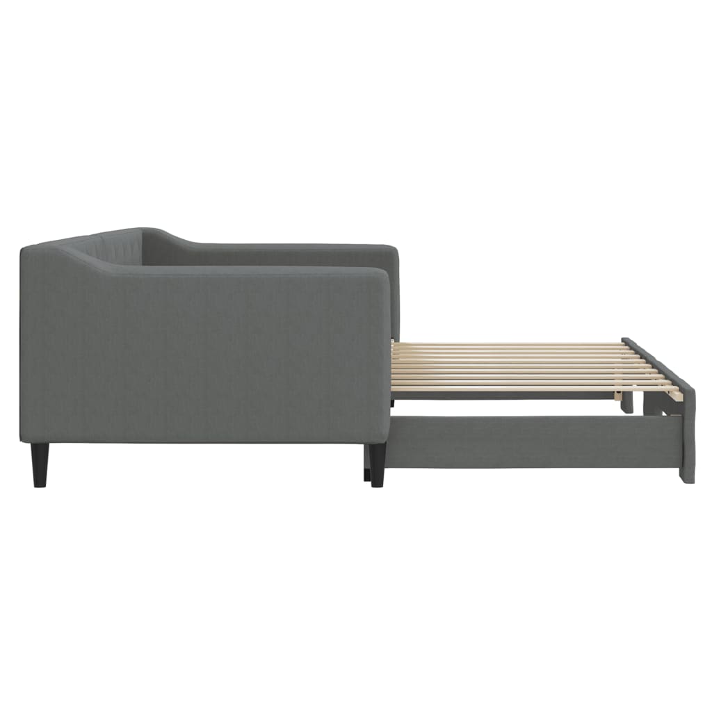Divano Letto con Letto Estraibile Grigio Scuro 90x190cm Tessuto - homemem39