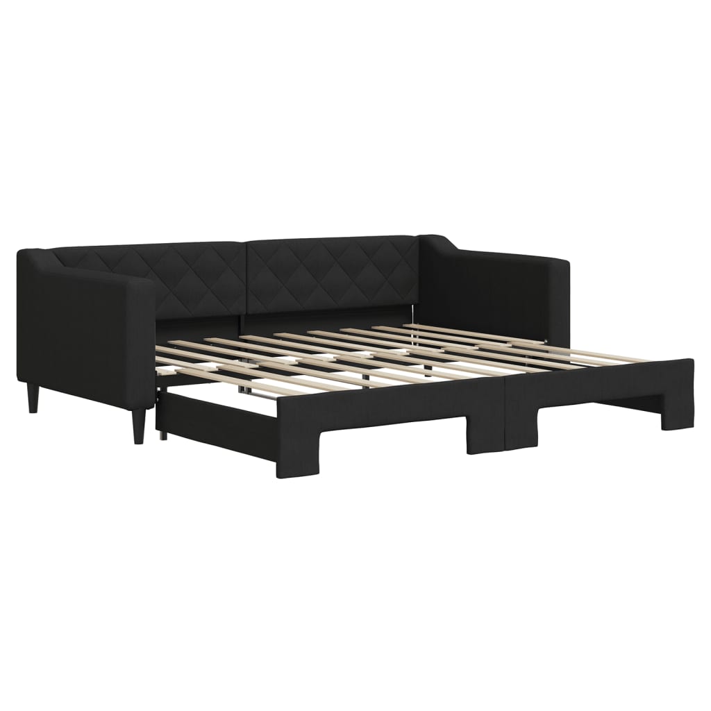 Divano Letto con Letto Estraibile Nero 90x190 cm in Tessuto | homemem39