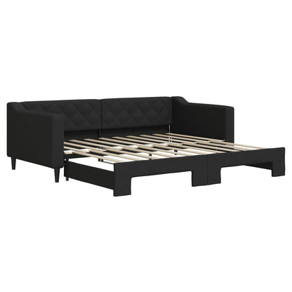 Divano Letto con Letto Estraibile Nero 90x190 cm in Tessuto | homemem39