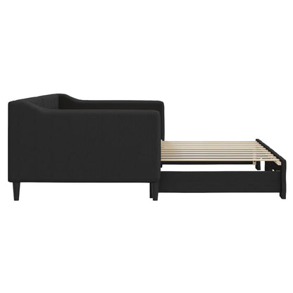 Divano Letto con Letto Estraibile Nero 90x190 cm in Tessuto | homemem39