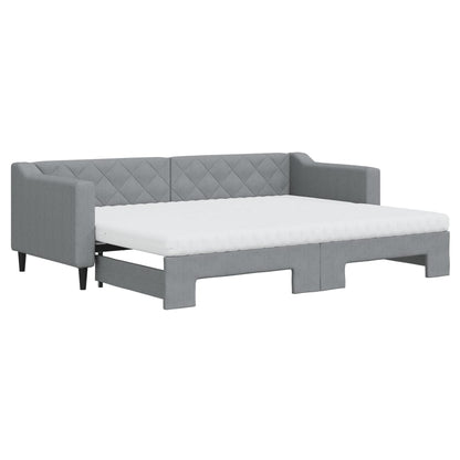 Divano Letto Estraibile Materassi Grigio Chiaro 80x200 Tessuto - homemem39
