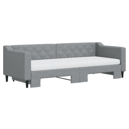 Divano Letto Estraibile Materassi Grigio Chiaro 80x200 Tessuto - homemem39