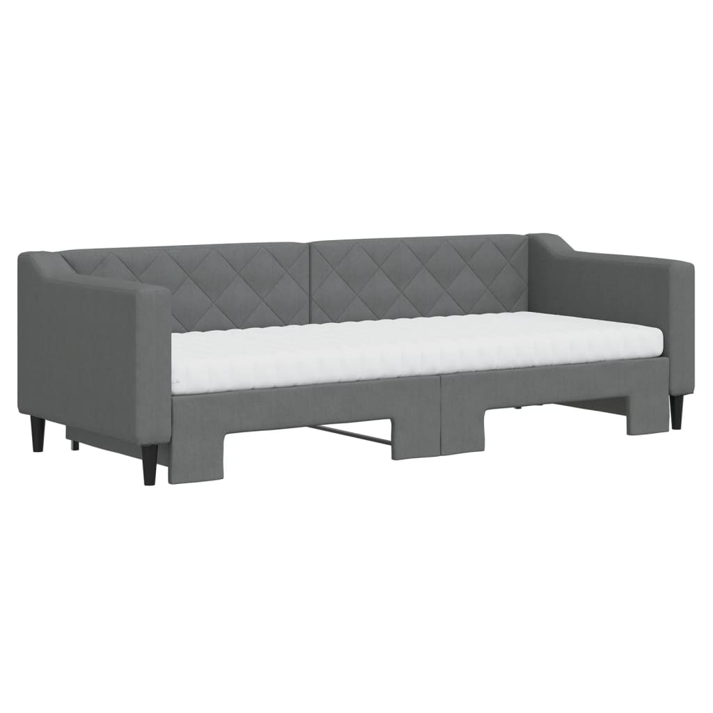 Divano Letto Estraibile Materassi Grigio Scuro 80x200cm Tessuto - homemem39