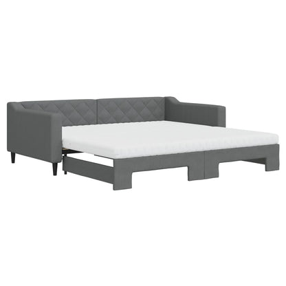 Divano Letto Estraibile Materassi Grigio Scuro 100x200 Tessuto - homemem39