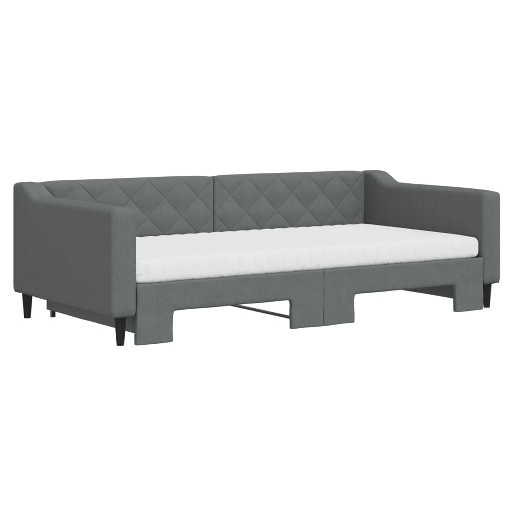 Divano Letto Estraibile Materassi Grigio Scuro 100x200 Tessuto - homemem39