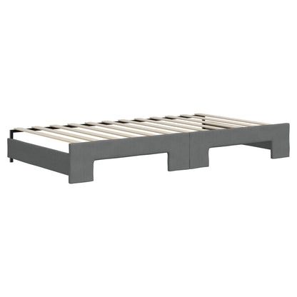 Divano Letto Estraibile Materassi Grigio Scuro 100x200 Tessuto - homemem39