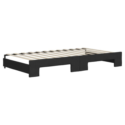 Divano Letto Estraibile con Materassi Nero 100x200 cm Tessuto - homemem39