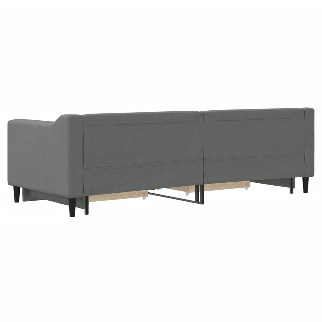 Divano Letto Estraibile Cassetti Grigio Scuro 80x200cm Tessuto - homemem39