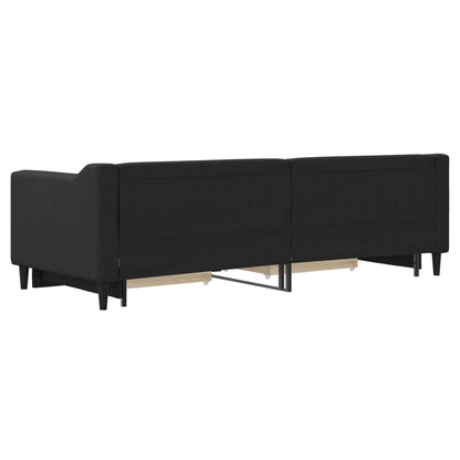 Divano Letto Estraibile con Cassetti Nero 80x200 cm in Tessuto | homemem39