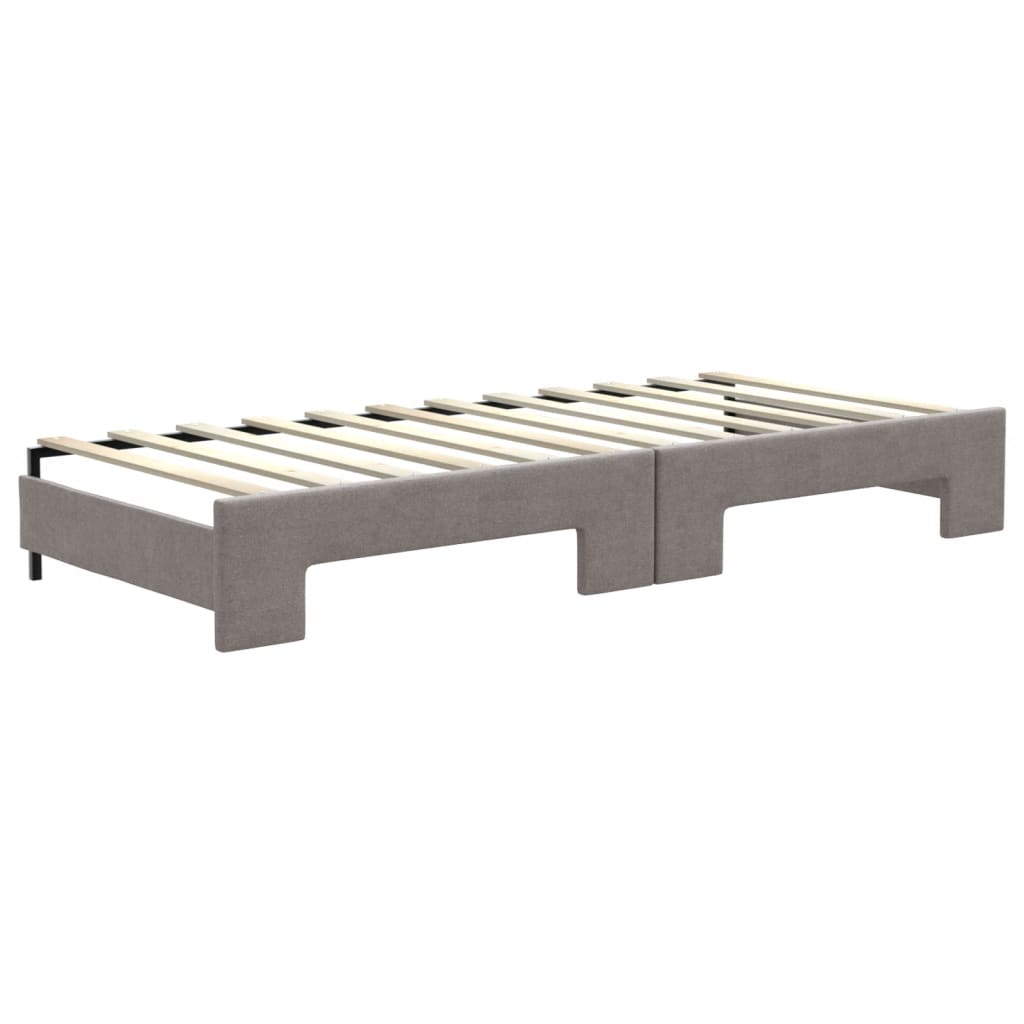 Divano Letto Estraibile con Cassetti Tortora 80x200 cm Tessuto | homemem39