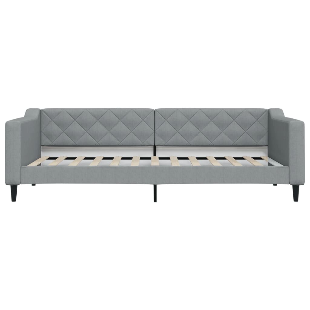 Divano Letto Estraibile Cassetti Grigio Chiaro 90x200cm Tessuto - homemem39