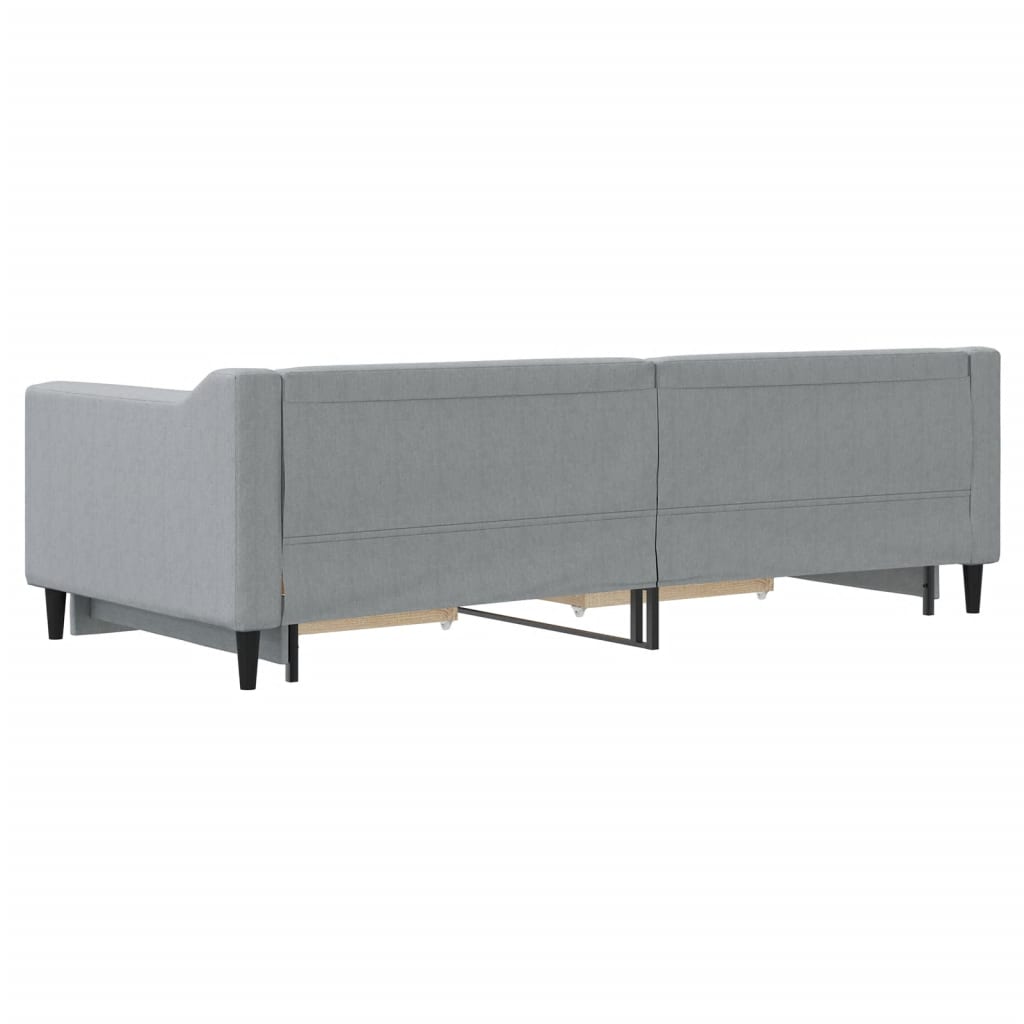 Divano Letto Estraibile Cassetti Grigio Chiaro 90x200cm Tessuto - homemem39