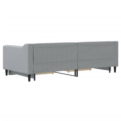 Divano Letto Estraibile Cassetti Grigio Chiaro 90x200cm Tessuto - homemem39