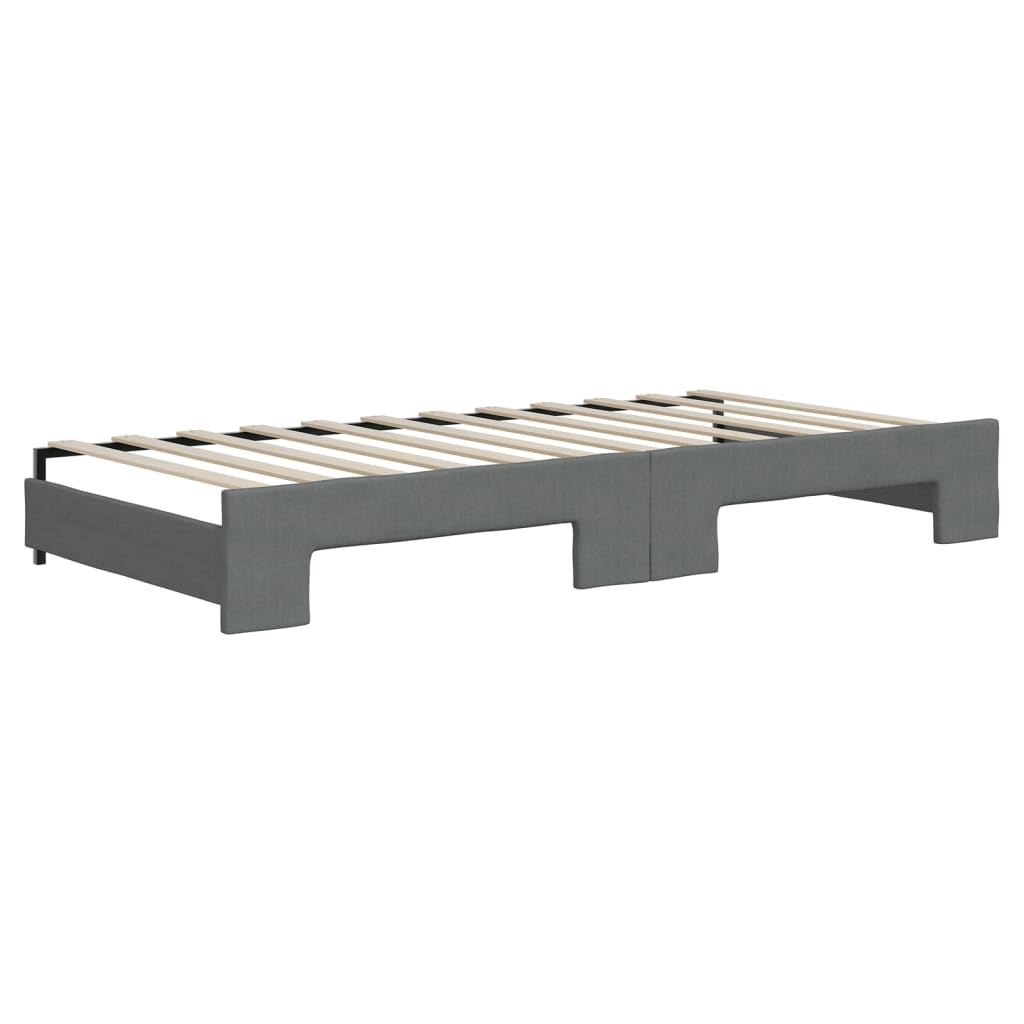 Divano Letto Estraibile Cassetti Grigio Scuro 90x200cm Tessuto - homemem39
