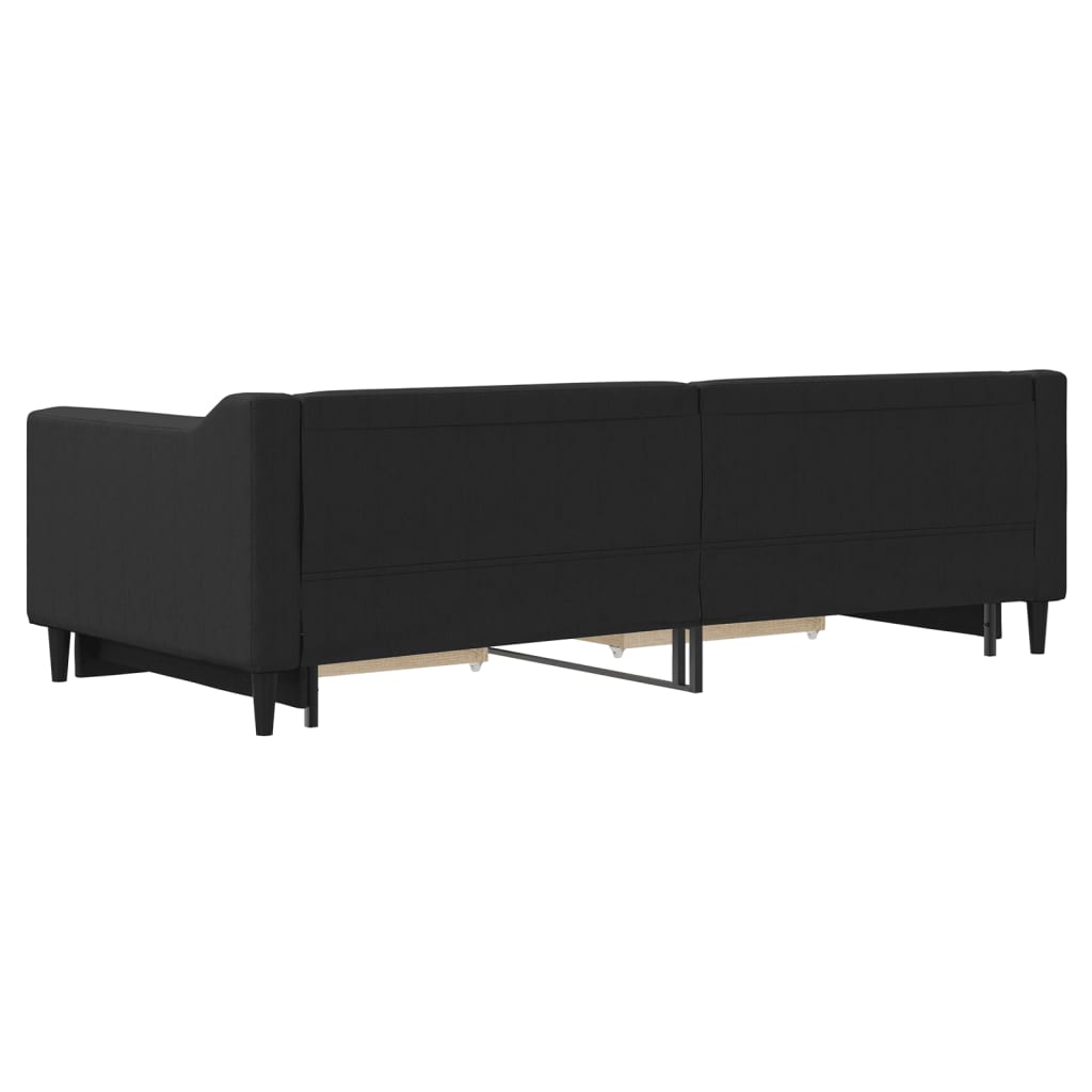 Divano Letto Estraibile con Cassetti Nero 90x200 cm in Tessuto - homemem39
