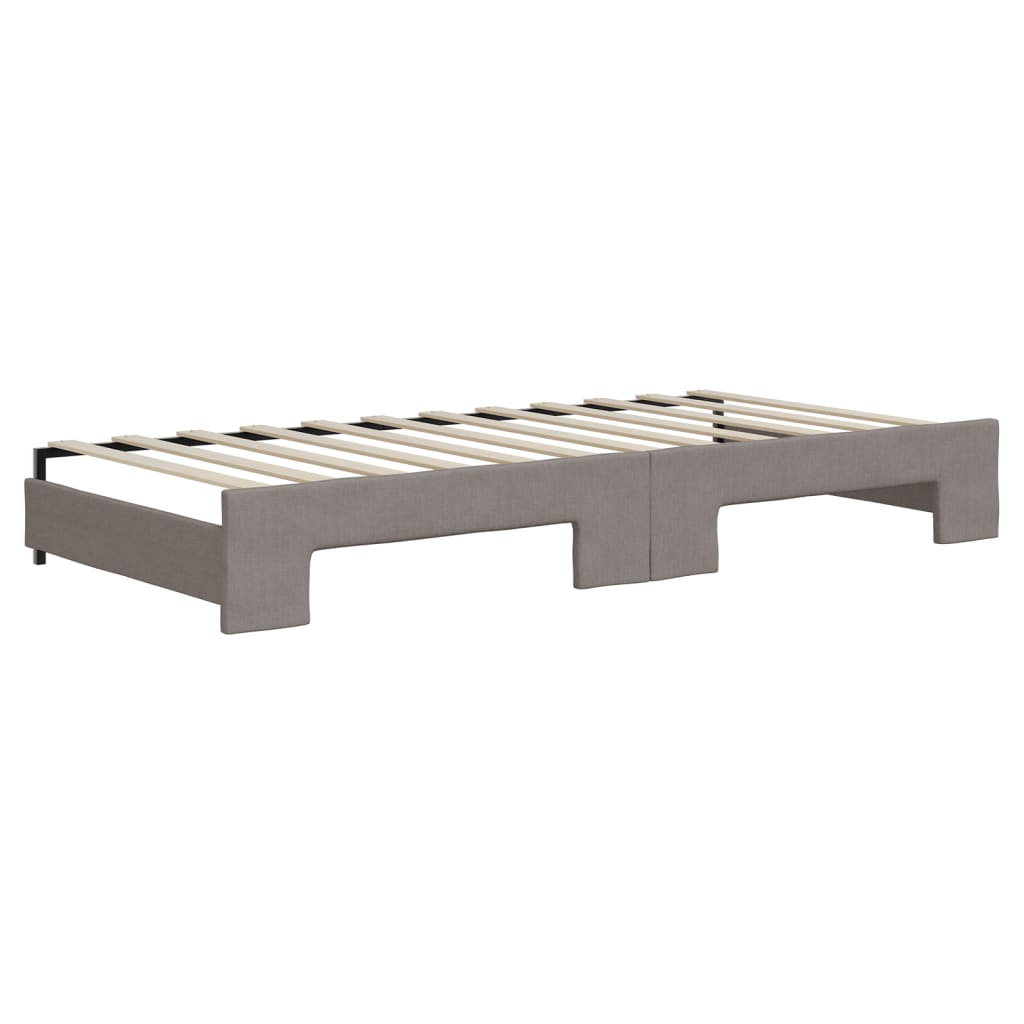 Divano Letto Estraibile con Cassetti Tortora 90x200 cm Tessuto | homemem39