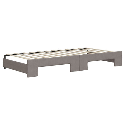 Divano Letto Estraibile con Cassetti Tortora 90x200 cm Tessuto | homemem39