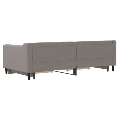 Divano Letto Estraibile con Cassetti Tortora 90x200 cm Tessuto | homemem39