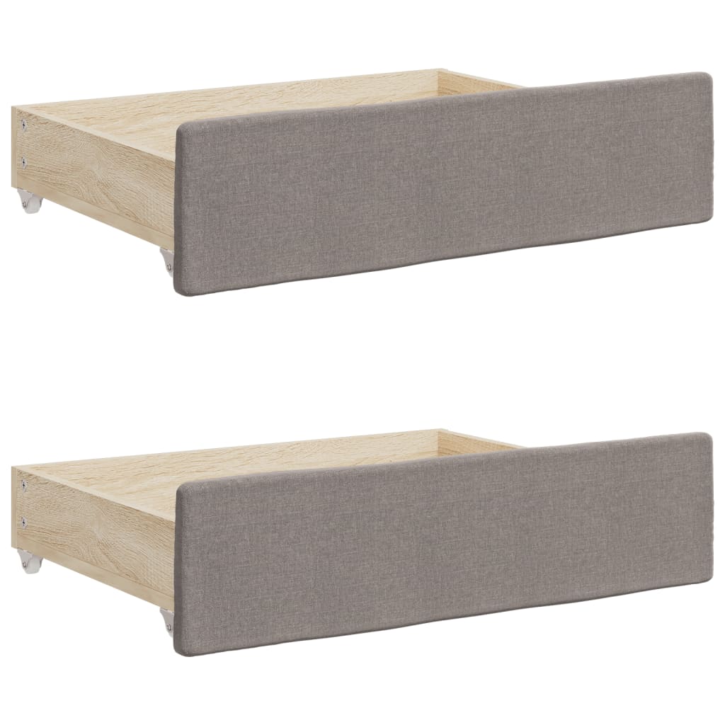 Divano Letto Estraibile con Cassetti Tortora 90x200 cm Tessuto | homemem39