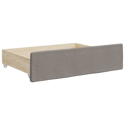 Divano Letto Estraibile con Cassetti Tortora 90x200 cm Tessuto | homemem39