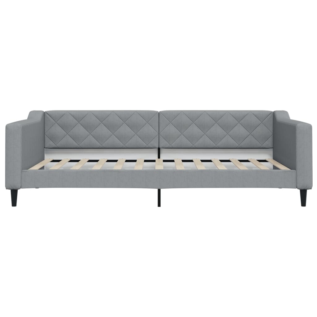 Divano Letto Estraibile Cassetti Grigio Chiaro 100x200 Tessuto - homemem39